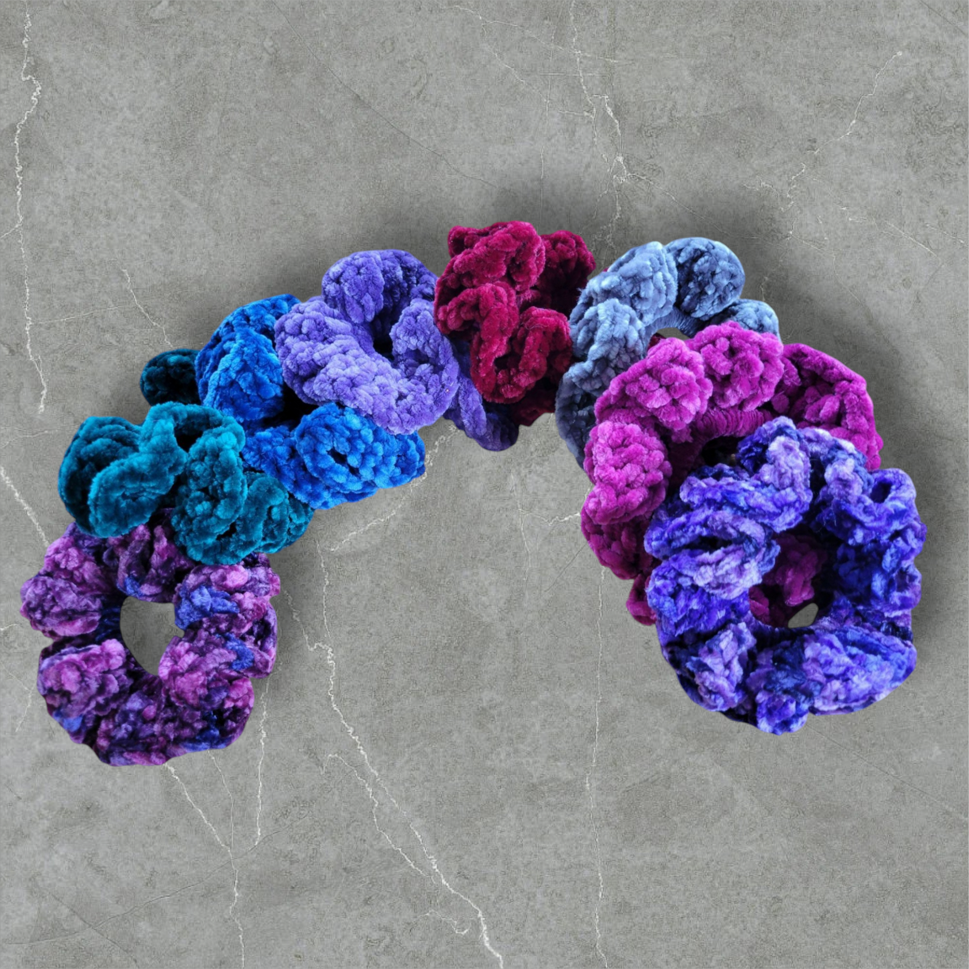 Custom Gemstone scrunchies – Mad Weaver Creations